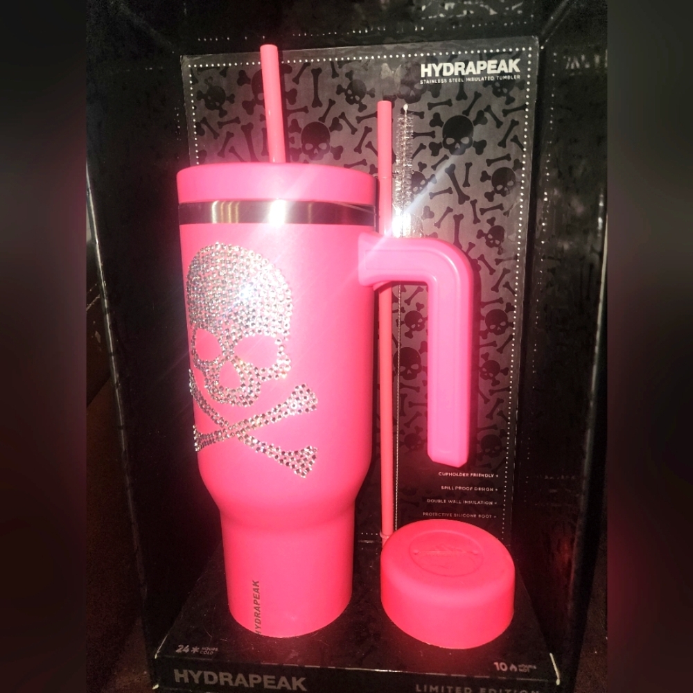 Hydrapeak Pink Tumbler with Straw